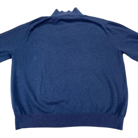 Tasso Elba Light Sweater Men Large Navy Knitted Cotton Long Raglan Sleeve - Picture 10 of 12